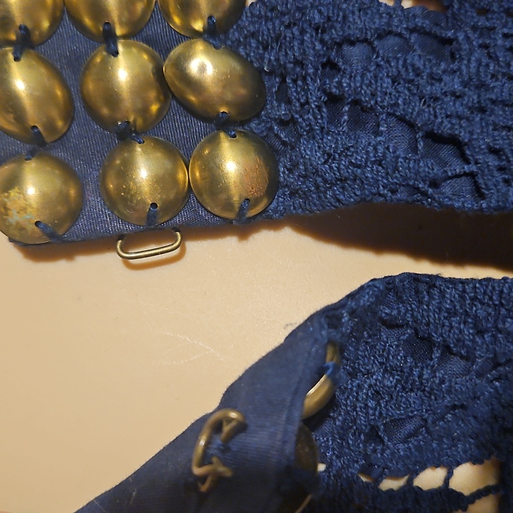 TRINA TURK LOS ANGELES PALM SPRINGS Navy Gold Cropped Bolero Women's Jacket 10. - Picture 5 of 7